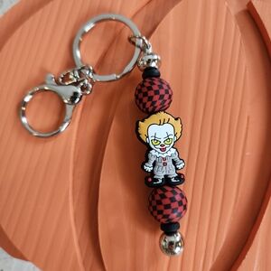 🆕️Pennywise Keychain with Red and Black Beads